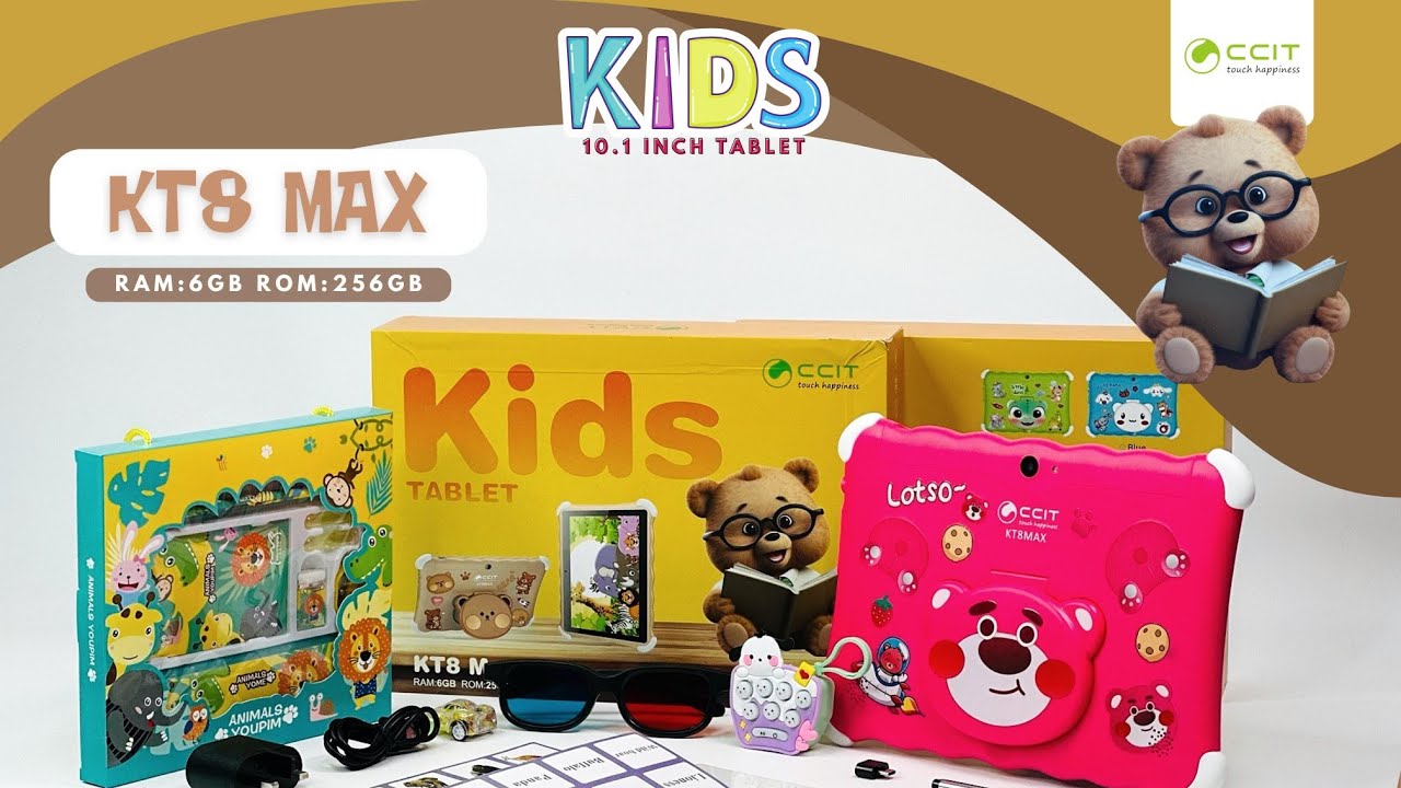 CCIT  TABLET PC  KT8 MAX  •10.1” KIDS TABLET  ANDROID 13.0▪️RAM:6GB RIM:256GB