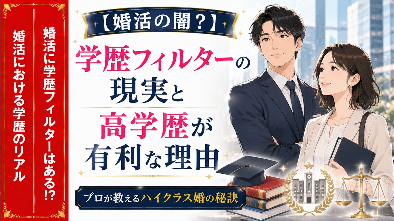 【婚活の闇？】学歴フィルターの現実と高学歴が有利な理由｜プロが教えるハイクラス婚の秘訣