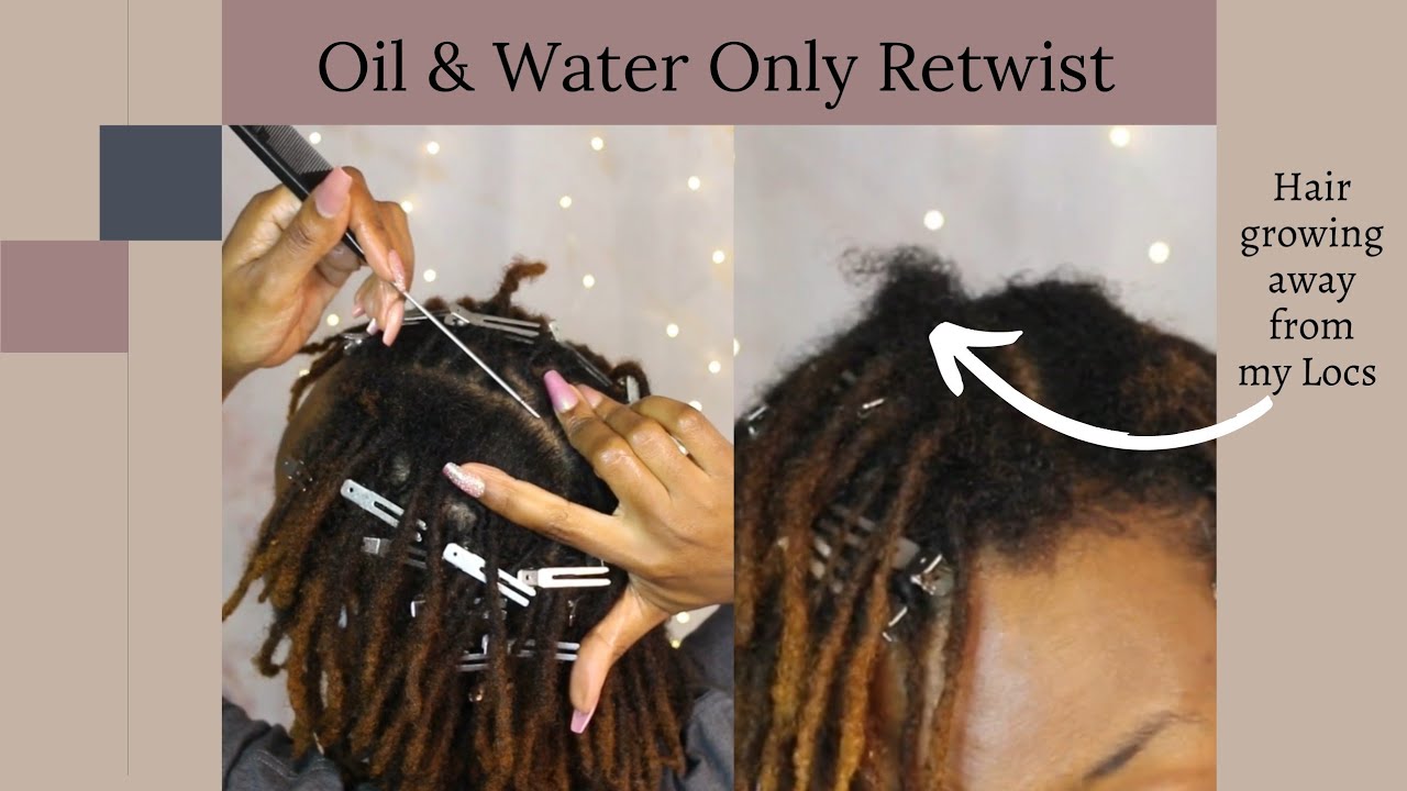 Loc Maintenance | Oil & Water Retwist | Hair Growing Away From Locs | Locs on Fine Hair