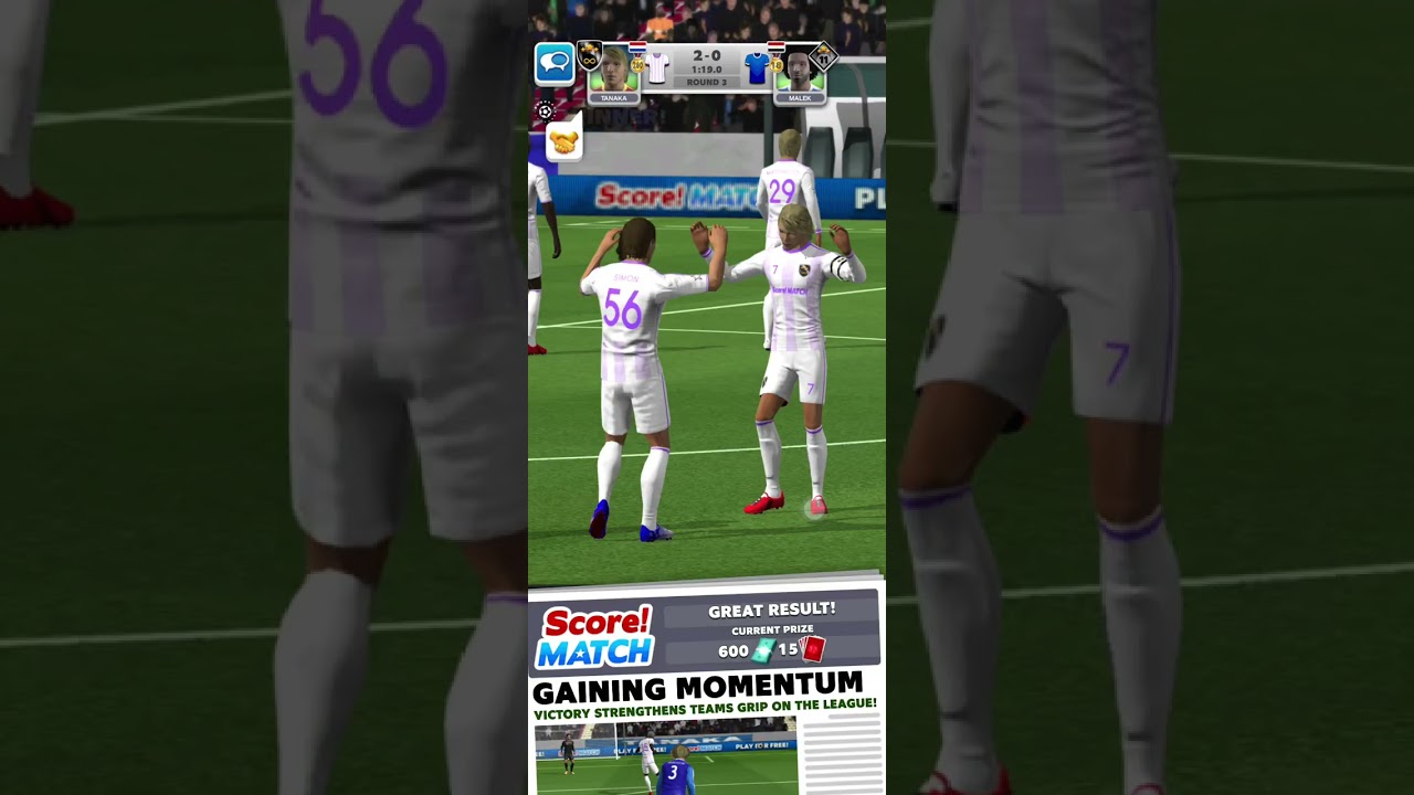 Score match International league win (big event) 3-4-3 formation 