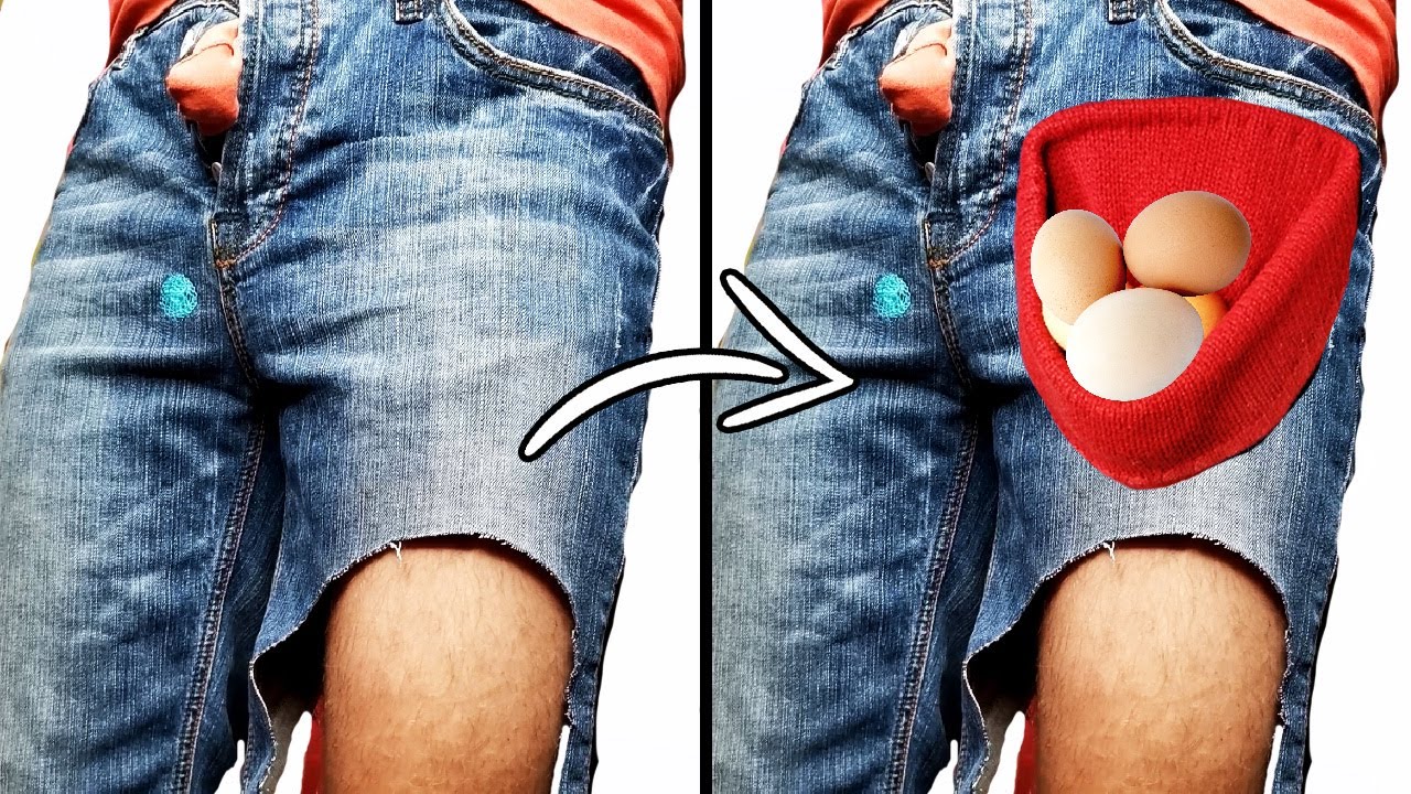 Now your Eggs are in a Safe Place / How to sew a pocket in jeans | Sewing tricks