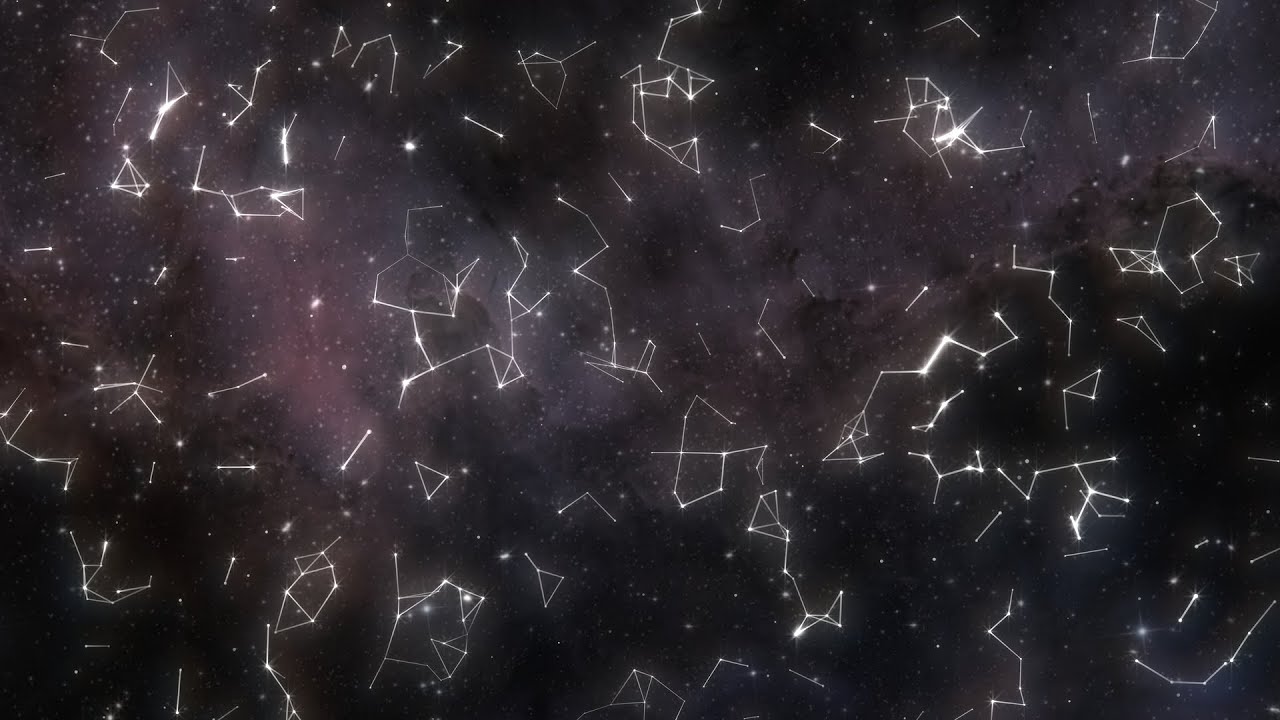 Night Sky Constellations and Twinkling Stars Astronomy Concept 4K DJ Visuals Loop Background