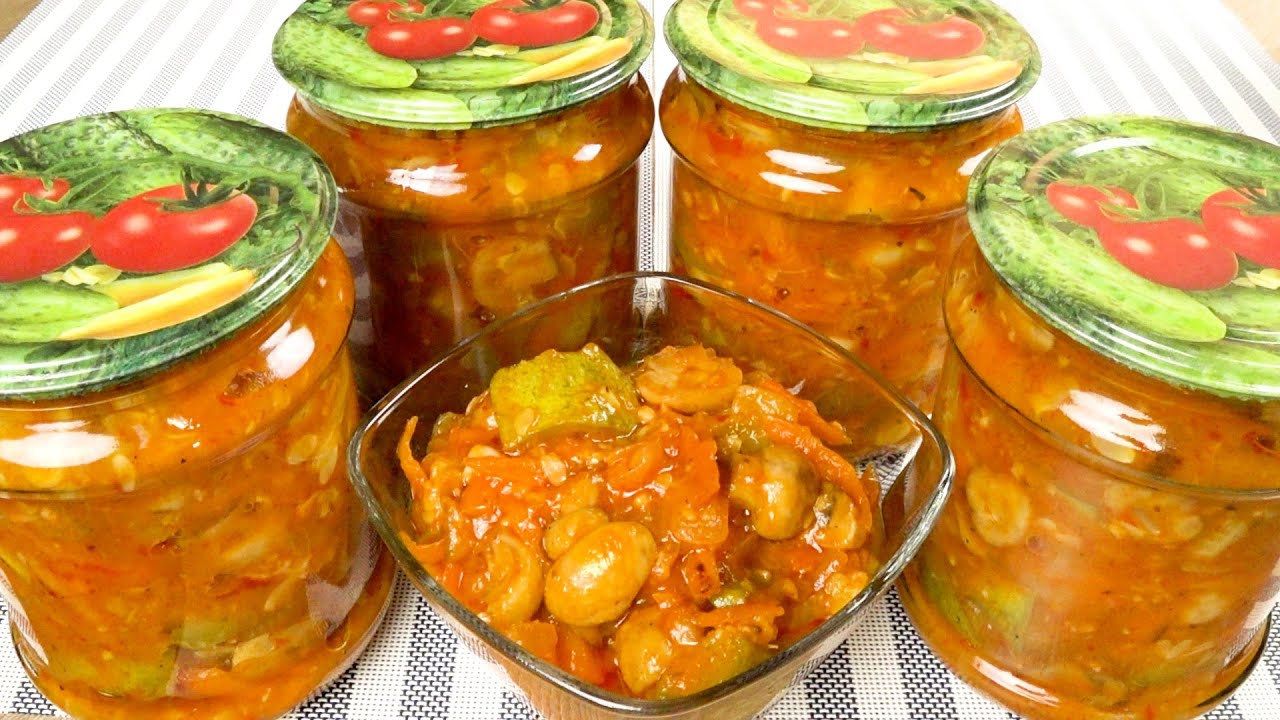 Zucchini mit Champignons. Ein sehr leckerer Snack