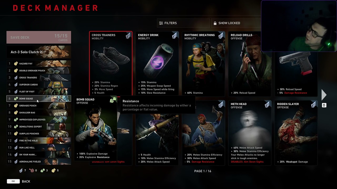 Back 4 Blood NIGHTMARE-- Solo Clutch deck Act-3
