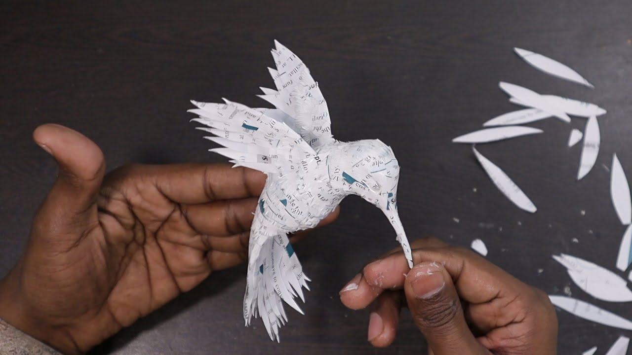 DIY Hummingbird Sculpture from Newspaper | Wings of Recycled Wisdom