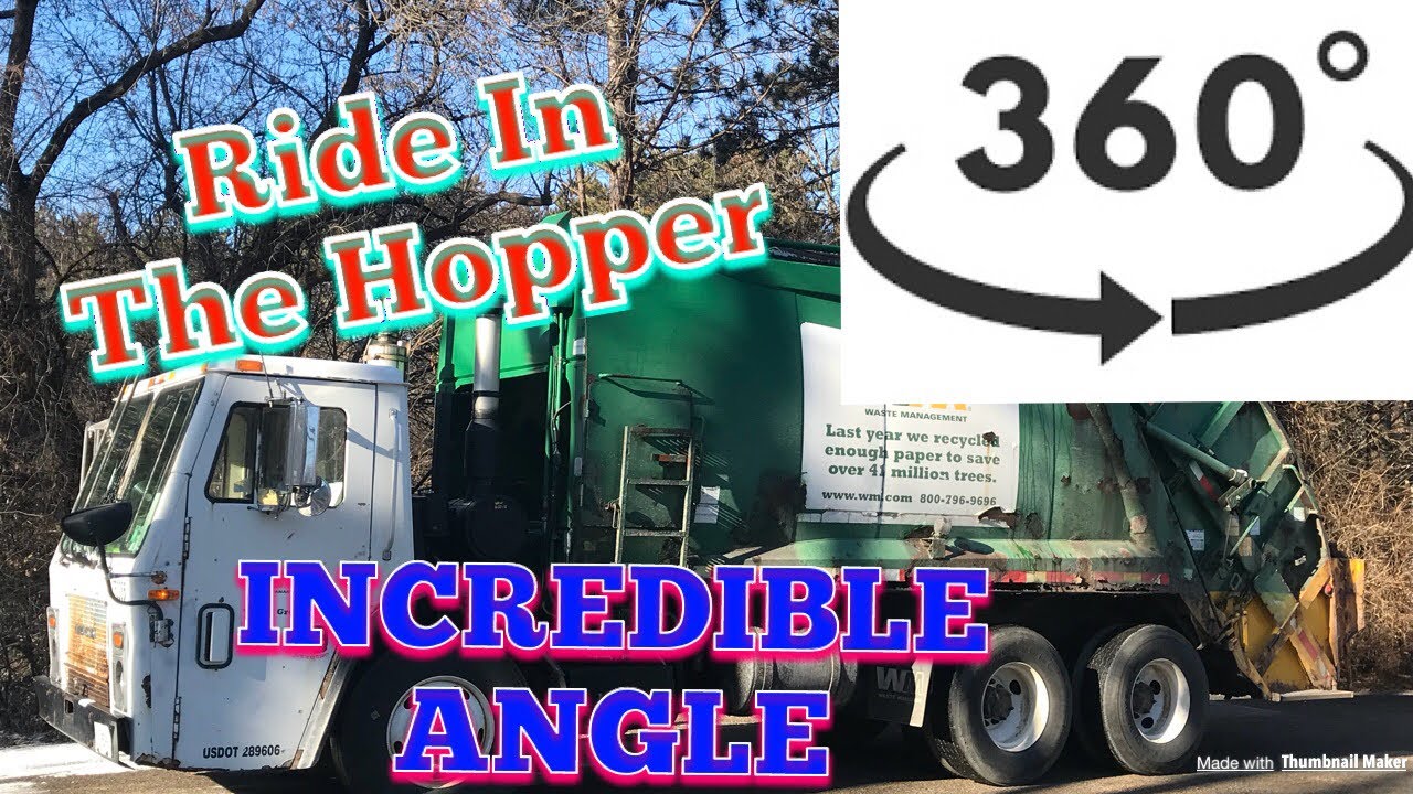 Ride a garbage truck rearloaders packer blade in 360°