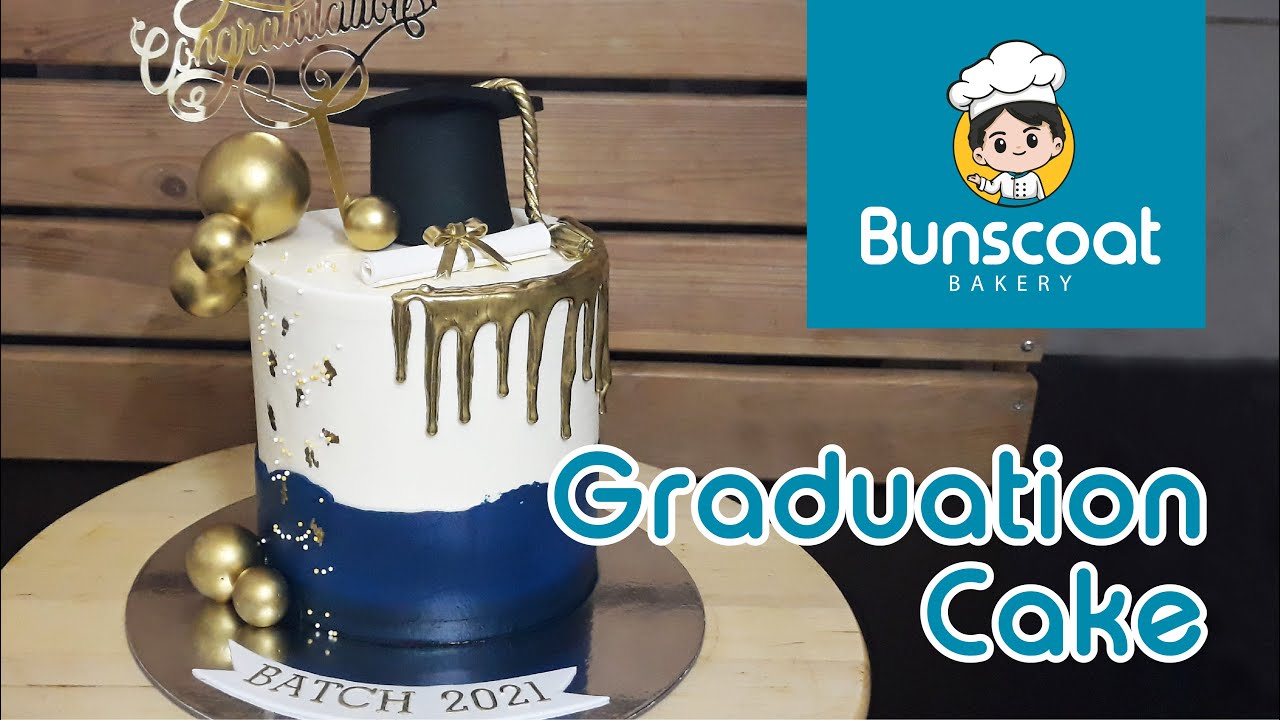 Graduation Buttercream cake design | Gold Chocolate Drip
