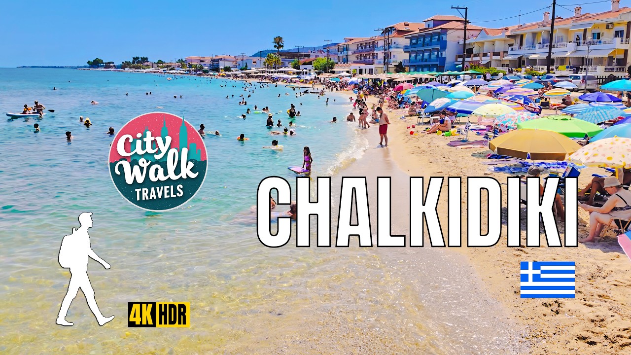 Chalkidiki, Greece 🇬🇷 Walk | 4K HDR |Pefkochori, Chaniotis, Kallithea, Afytos, Potidaia|