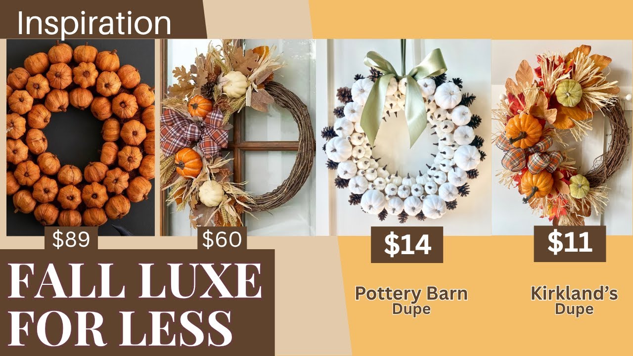 HIGH-END Fall Wreath Dupes!  Pottery Barn & Kirkland's for CHEAP!  EASY DIY
