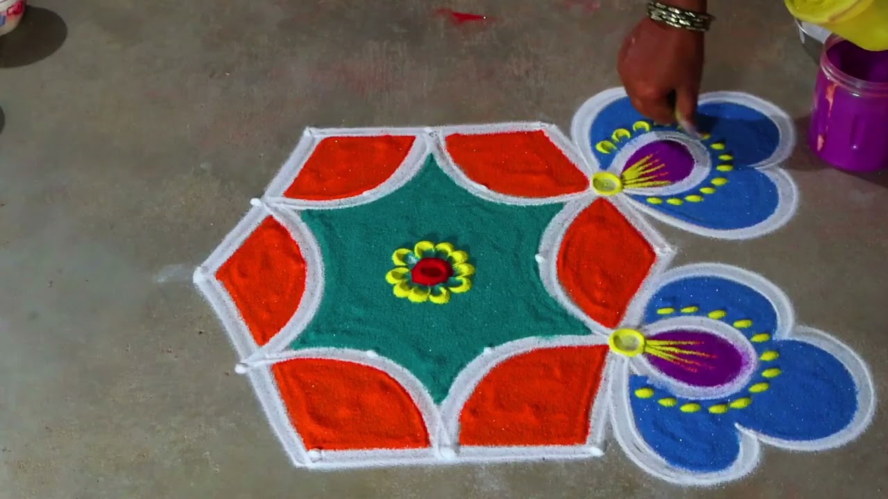 Maha Shivaratri  2026 🌻 special flower rangoli kolam🌻5*3 beautiful kolangal 🌻pandaga diyamuggulu