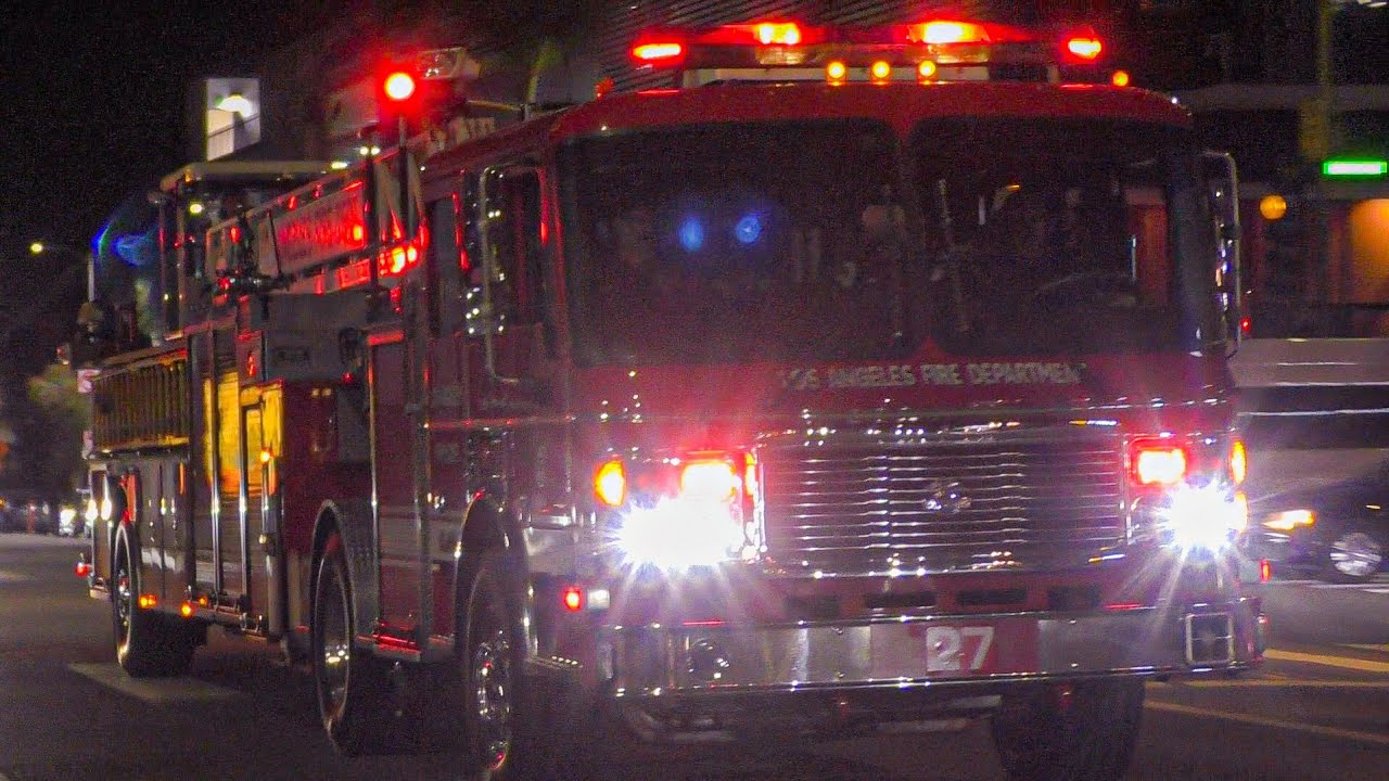 LAFD Light Force 27, Fast Response 27, & Rescue 27 Responding