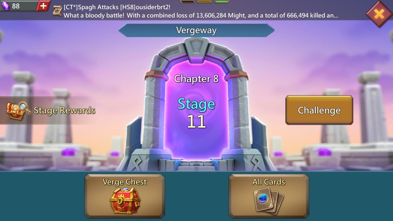 Lords mobile Vergeway chapter 8 stage 11