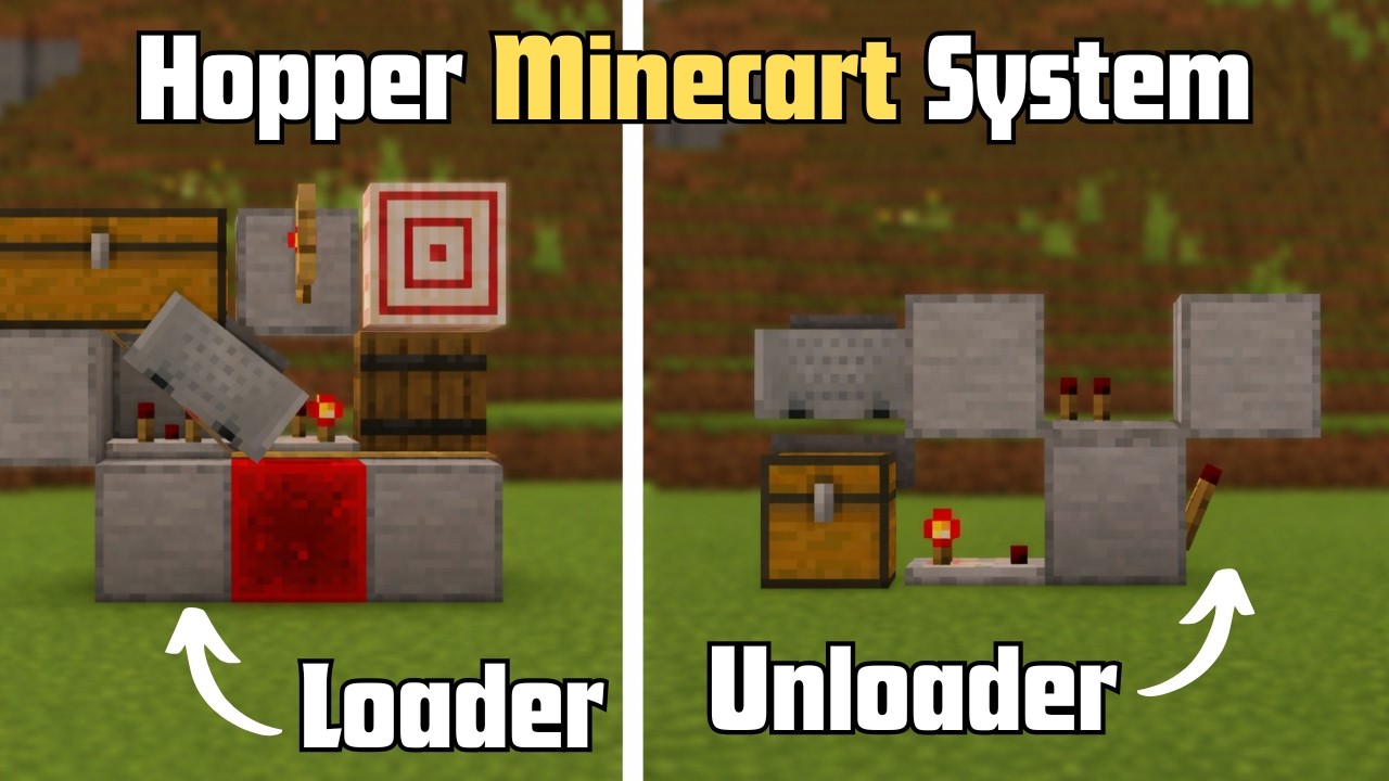 SIMPLEST Hopper Minecart Loading/Unloading Setup For 1.21+