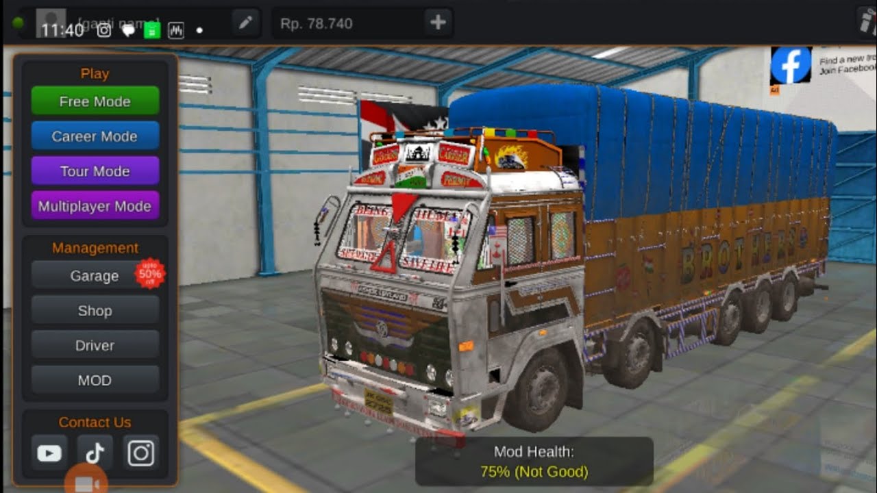 Indian truck in Indonesia bus simulator game 