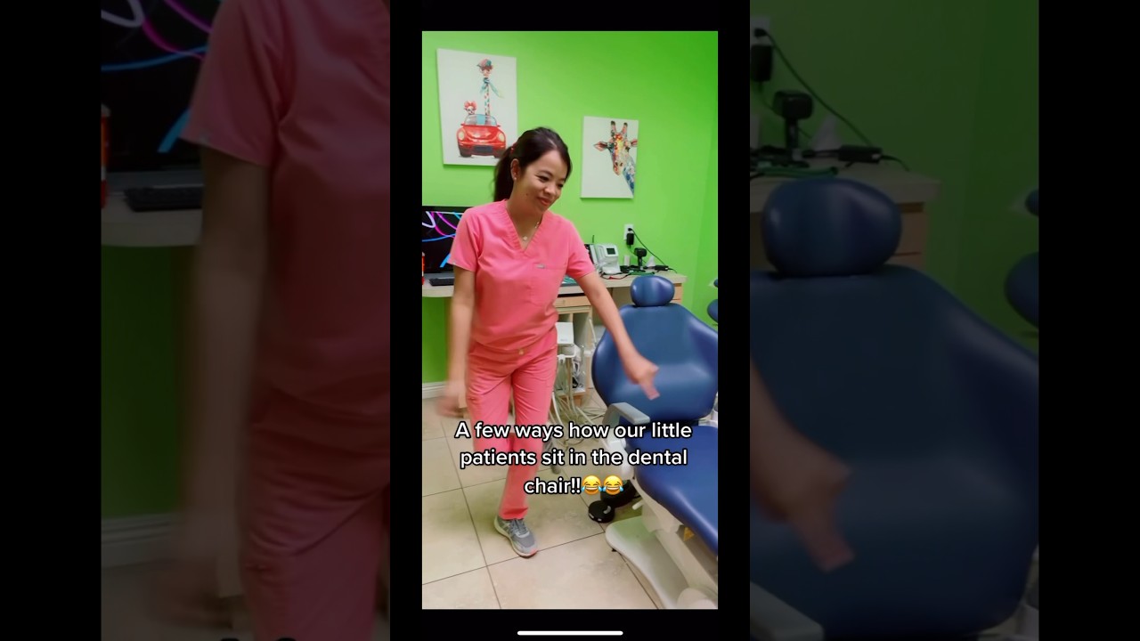 How kids sit in the dental chair!! #dentist #childrensdentist #shorts