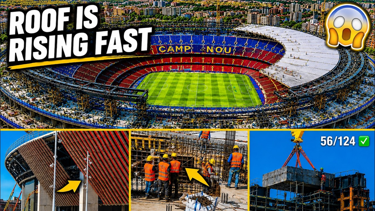 Aktualizacja budowy Camp Nou: Dach rośnie, fasada nabiera kształt&oacute;w!
