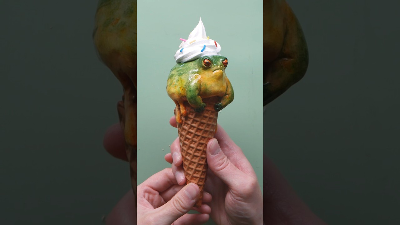 Ice Cream Frog - painting vs sculpture! 