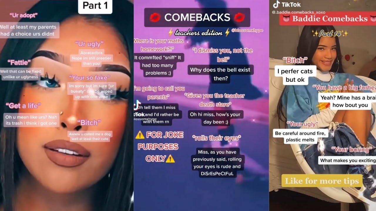 badddie comebacks for my 28 subscribers 🤩💅/ tik tok complications / aesthetic baddie comebacks part1