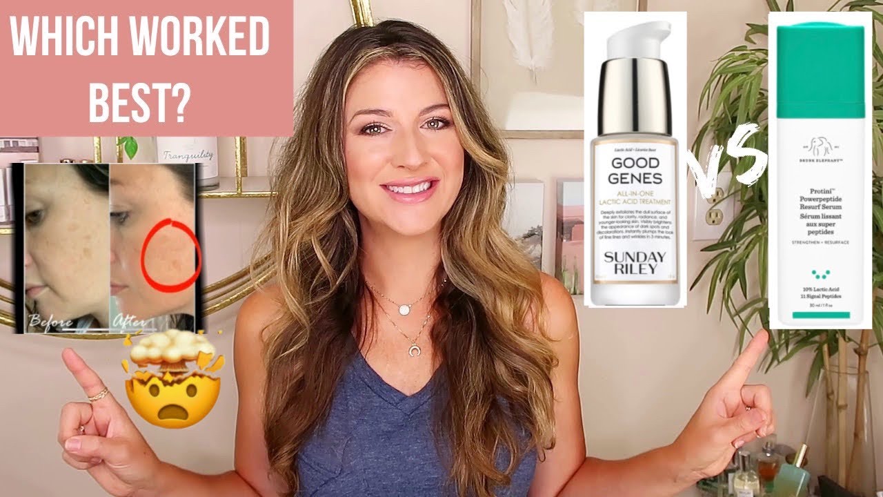 WHICH WORKED BEST? SUNDAY RILEY GOOD GENES VS DRUNK ELEPHANT PROTINI SERUM | LACTIC ACIDS