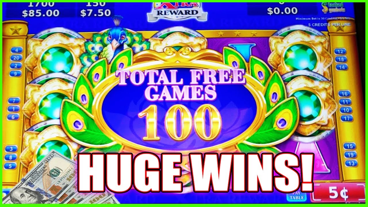 OMG HUGE WIN! She Hits A MASSIVE 100 Free Spins Adorned Peacock Slot Machine