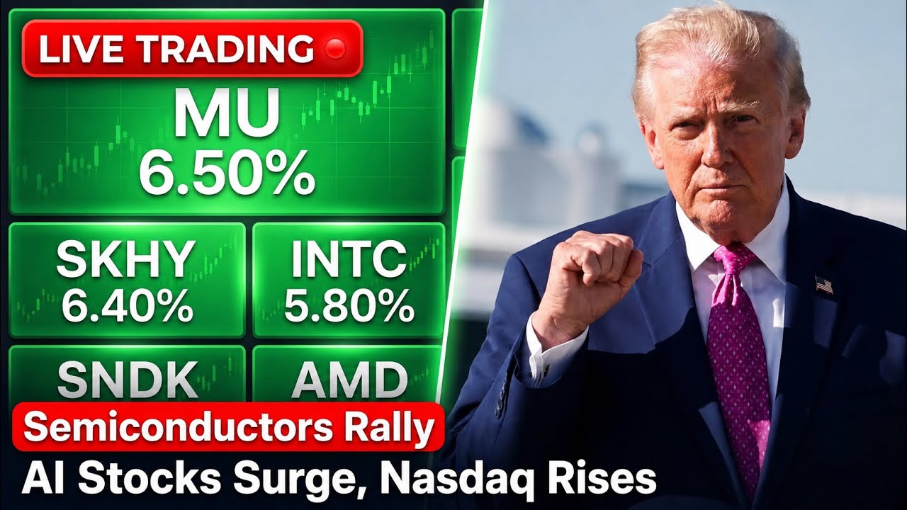 Chip Stocks Rally Again! $MU $SKHY Gap Up +7% 📈 Live Trading Stock Market Today