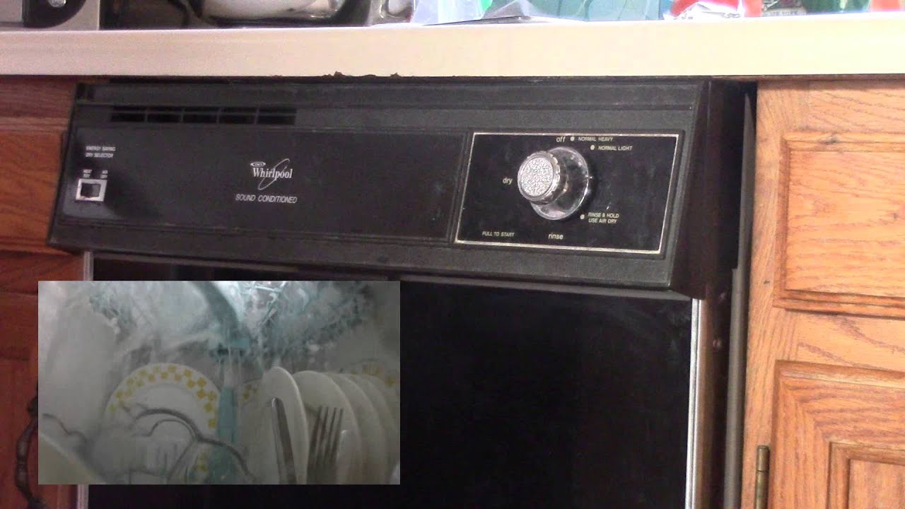 1984 Whirlpool DU3003XL-0 Dishwasher Full Cycle (with inside view)