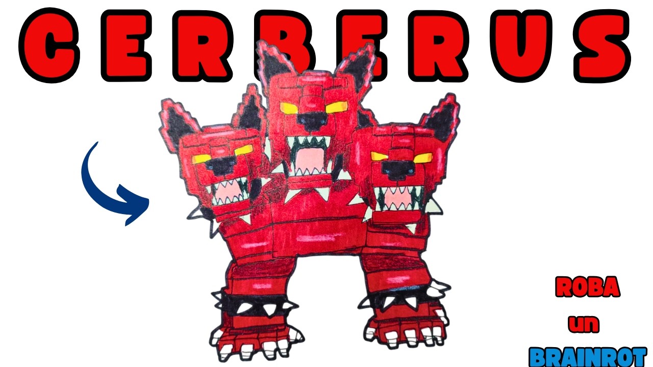 Como DIBUJAR a CERBERUS de ROBA un BRAINROT Roblox / How to DRAW CERBERUS from STEAL a BRAINROT
