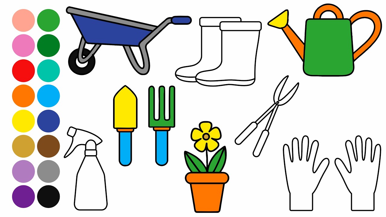 PARTES DE LA CASA | JARDIN aprender dibujar y colorear para niños - Dibujos para niños