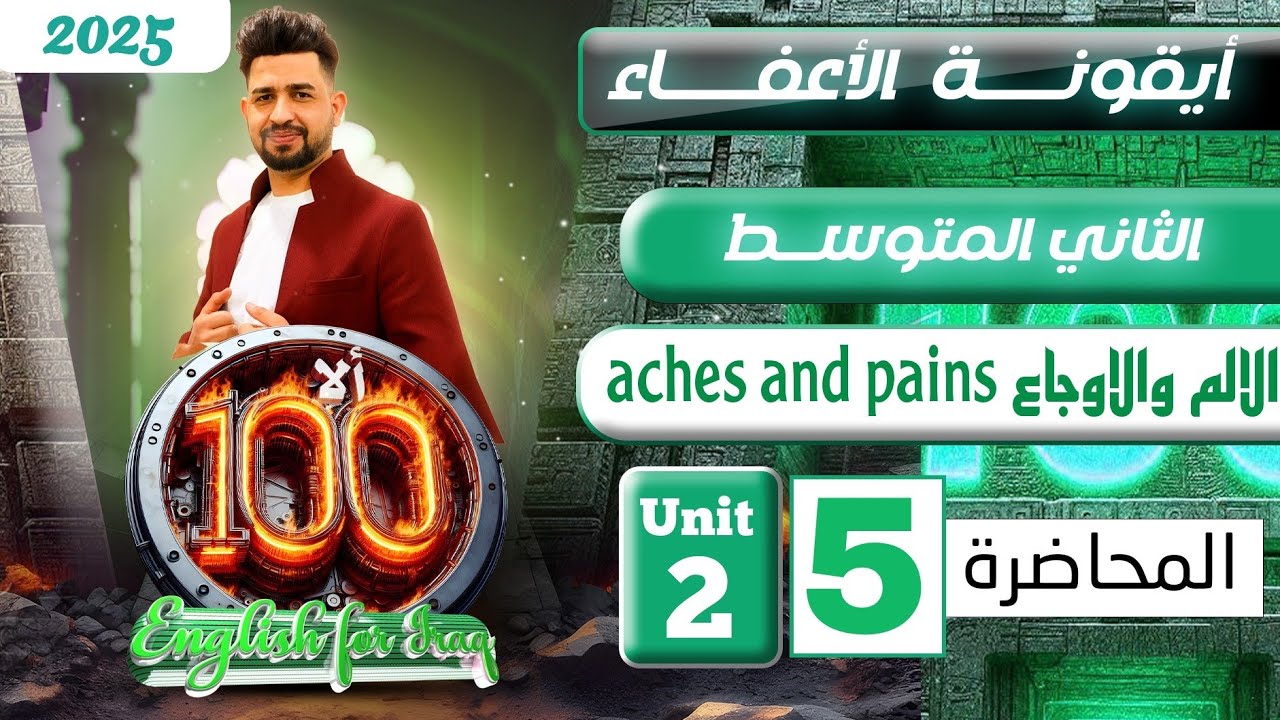 انكليزي الثاني متوسط المنهج الجديد 2025/ الالم والاوجاع aches and pains / المحاضرة 5/ اليونت الثاني