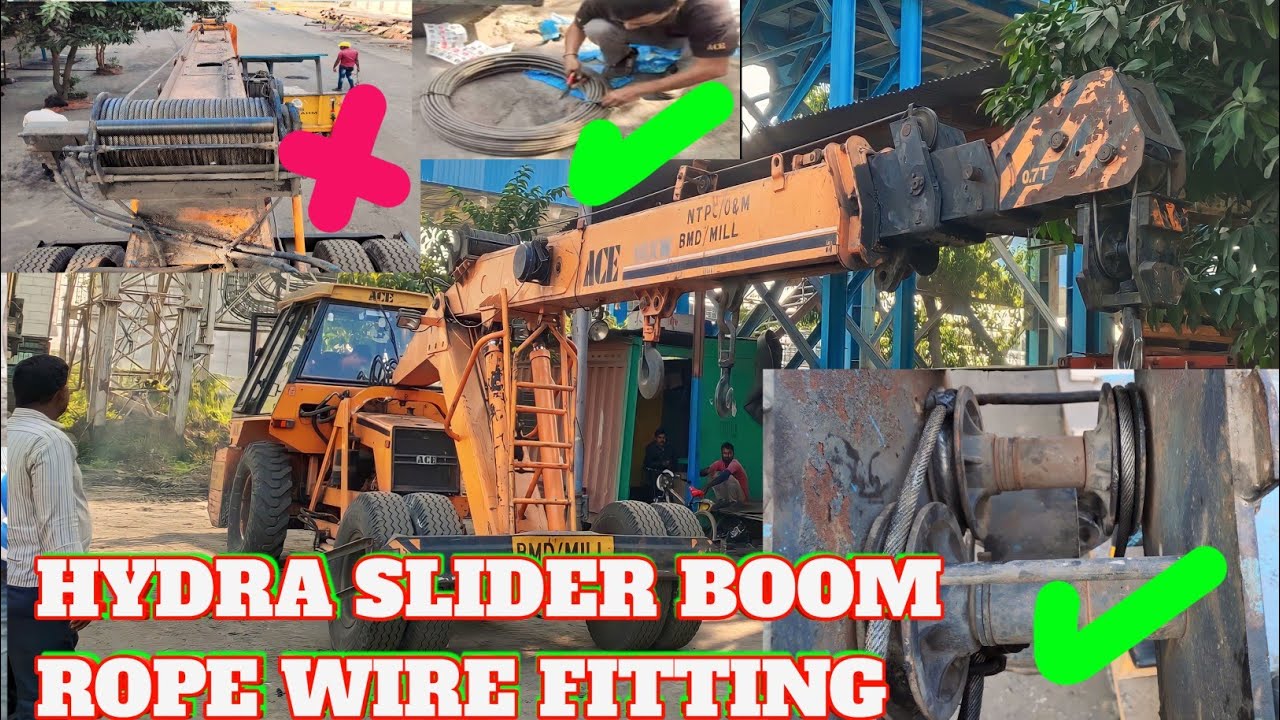 HYDRA SLIDER BOOM ROPE WIRE FITTING /ACE 14 TAN hydra bench rassa change kaise karen🏗️#viral#video