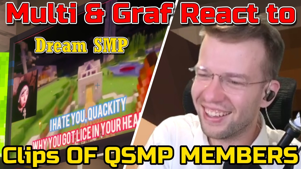 Multi & Graf React to Old Quackity Clips & Other QSMP members on QSMP Minecraft