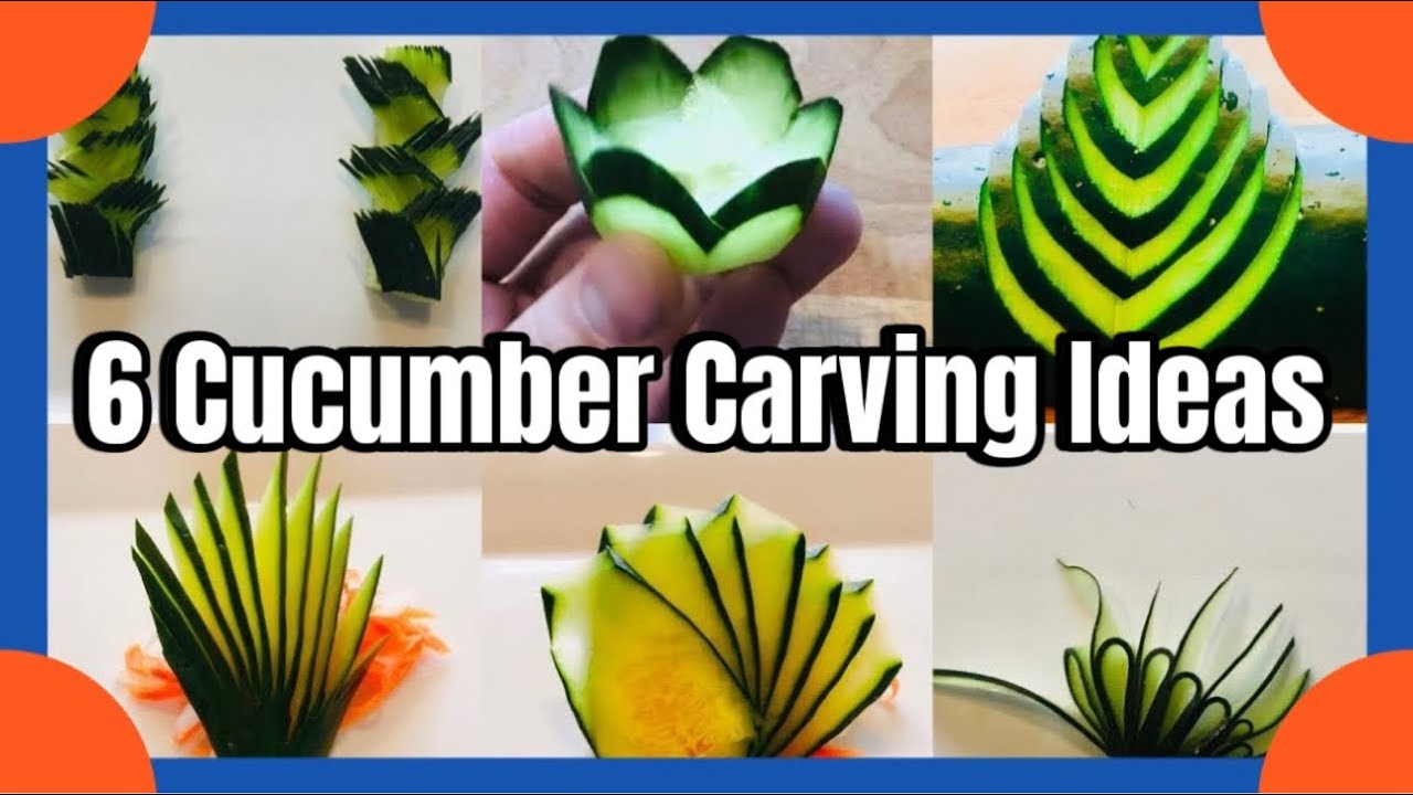 6 Easy Cucumber Carving Ideas | Beautiful Garnish Decoration Tips”
