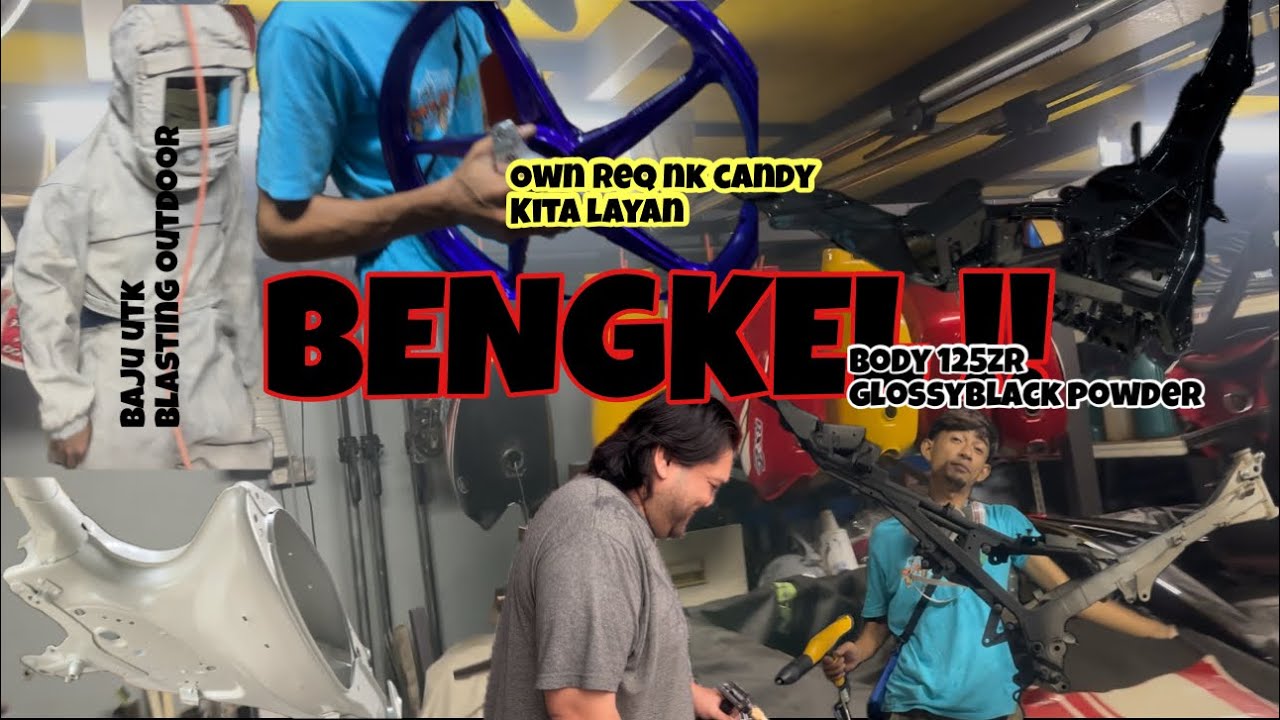 KERJA KERJA BENGKEL YANG CUSTOMER HANTAR | BLASTING OUTDOOR / INDOOR / POWDERCOATING BESI 