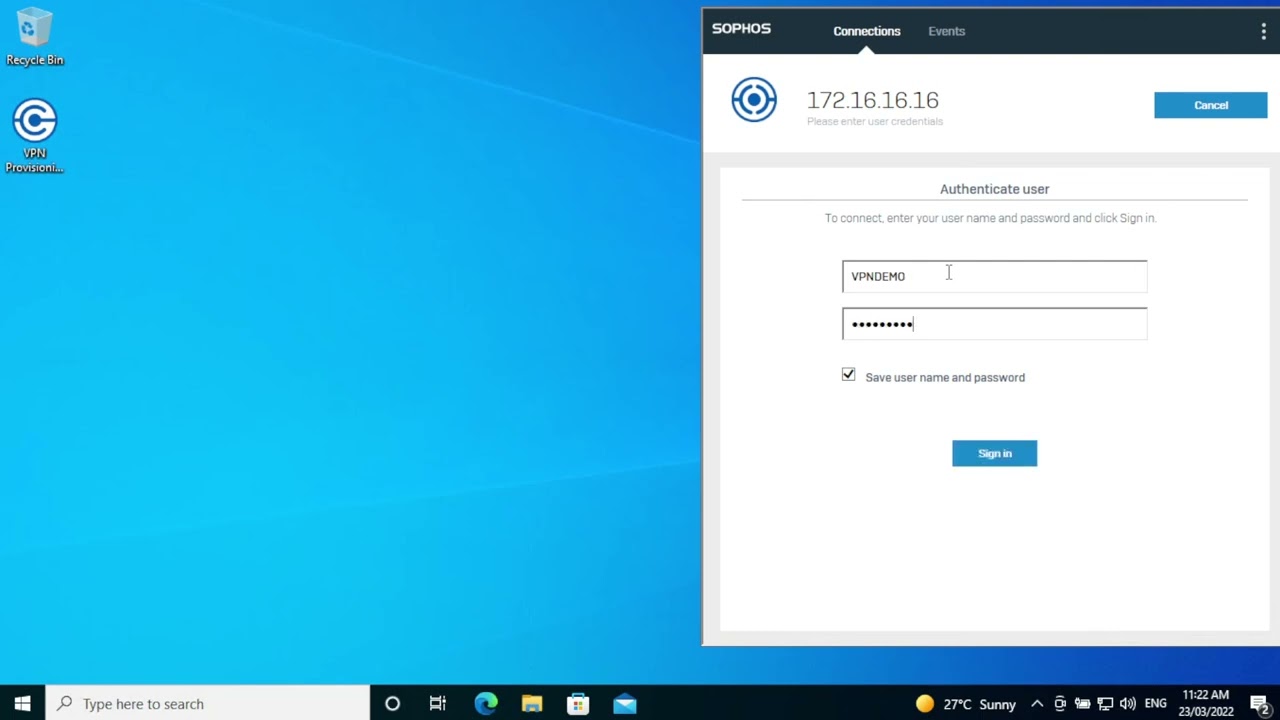 Sophos Connect - Update the VPN policy