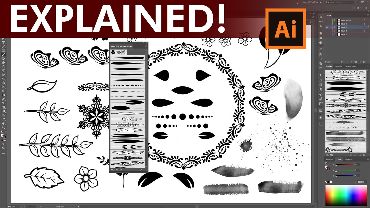 How to Manage Save and Work with Brushes - Adobe Illustrator Tutorial