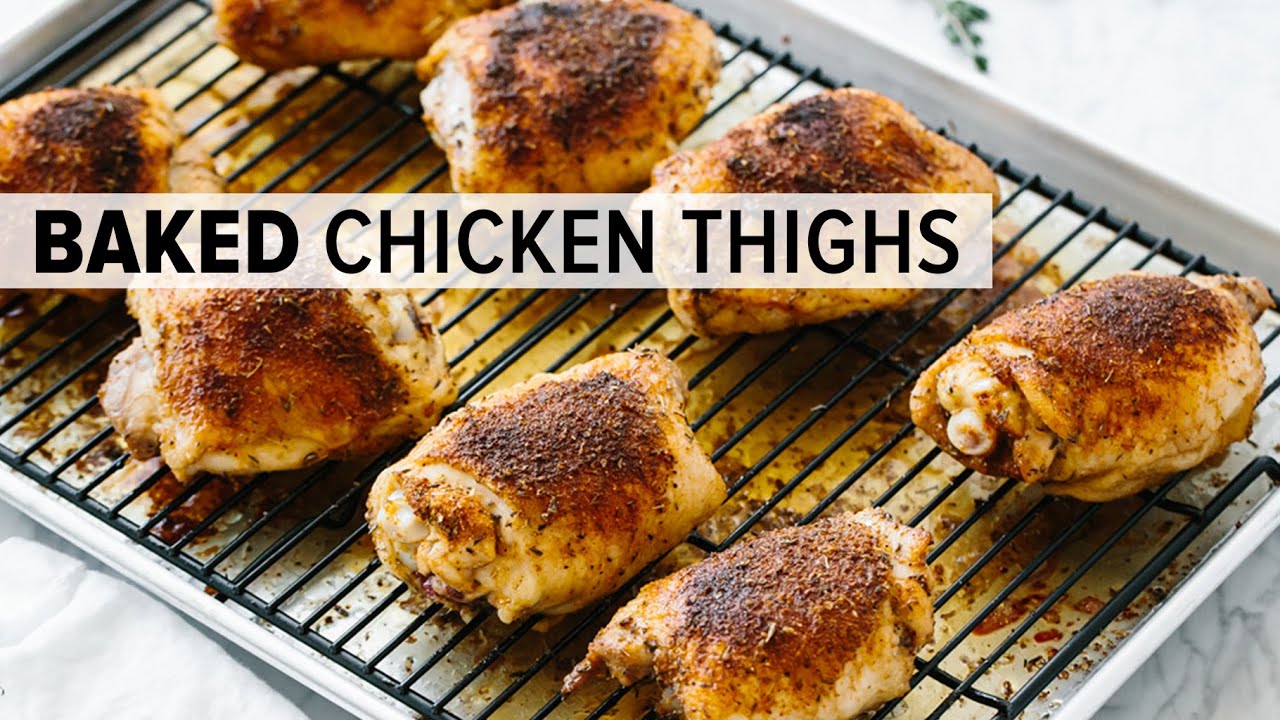 CRISPY BAKED CHICKEN THIGHS | gluten-free, paleo, keto recipe