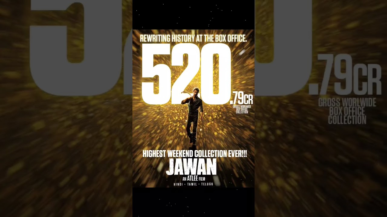 Jawan 4 days Worldwide Box office collection historic collection #sharukhkhan #jawan #jawanmovie
