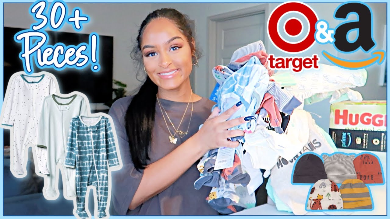 HUGE NEWBORN BABY BOY CLOTHING HAUL | SUPER Affordable Baby Boy Haul Amazon + Target