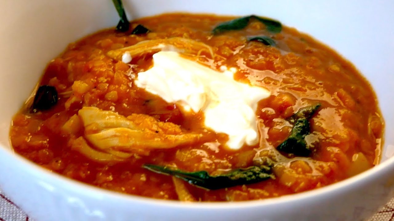 Soupe lentilles & poulet - Soupe réconfortante, rapide & facile pour l'hiver - Recette # 362