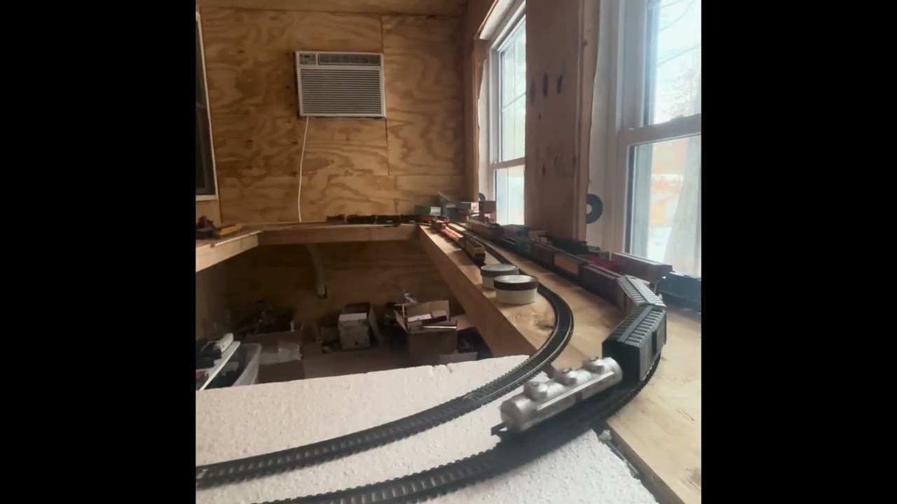 4x8 table demolished starting ALL OVER floating table layout HO scale model train 