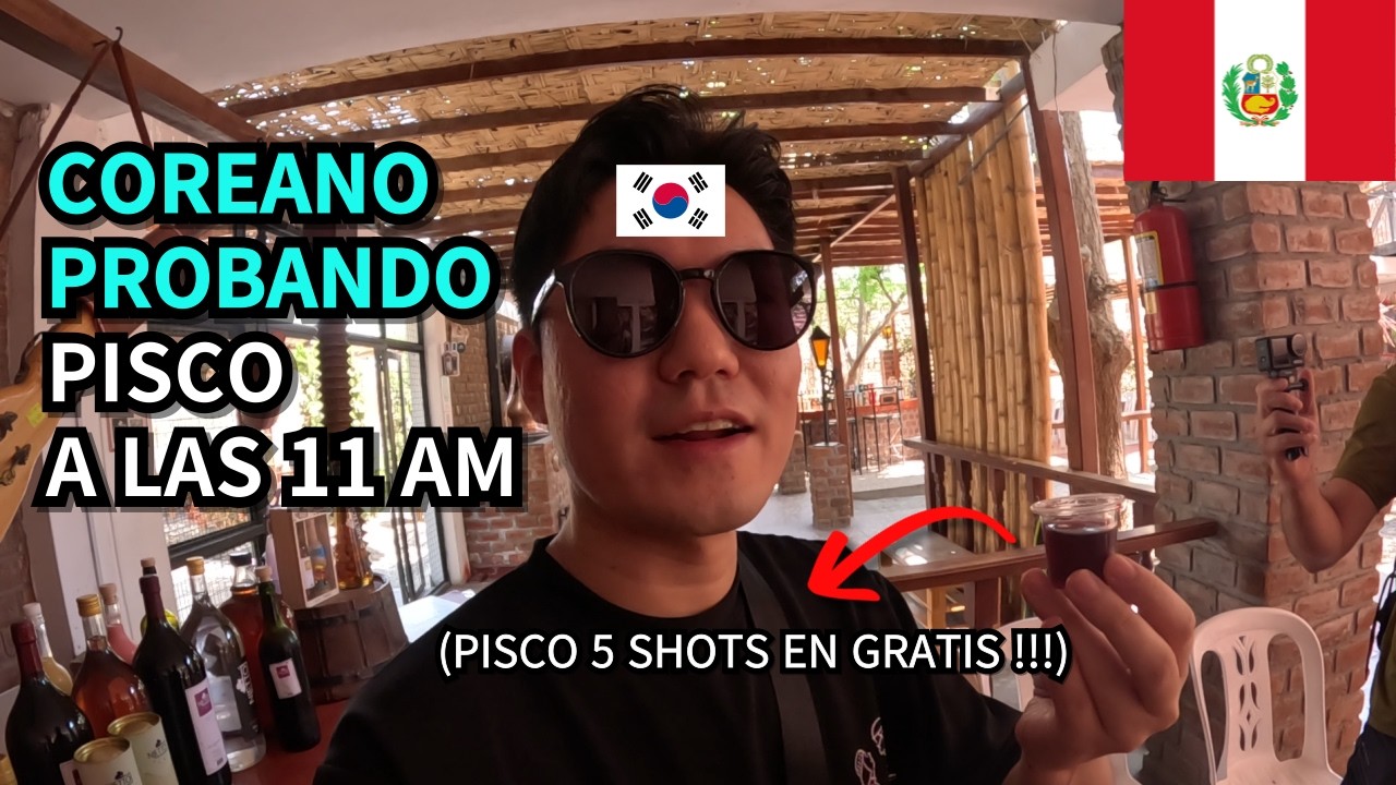 COREANO PROBANDO PISCO EN GRATIS A LAS 11 am POR PRIMERA VEZ | PERU (4)