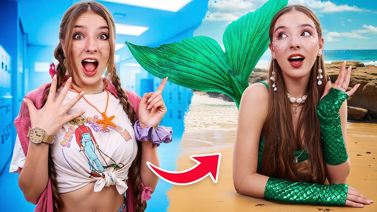 ¡Transformación de Nerd a Sirena Hermosa! ¡Me Convertí en una Sirena Real!