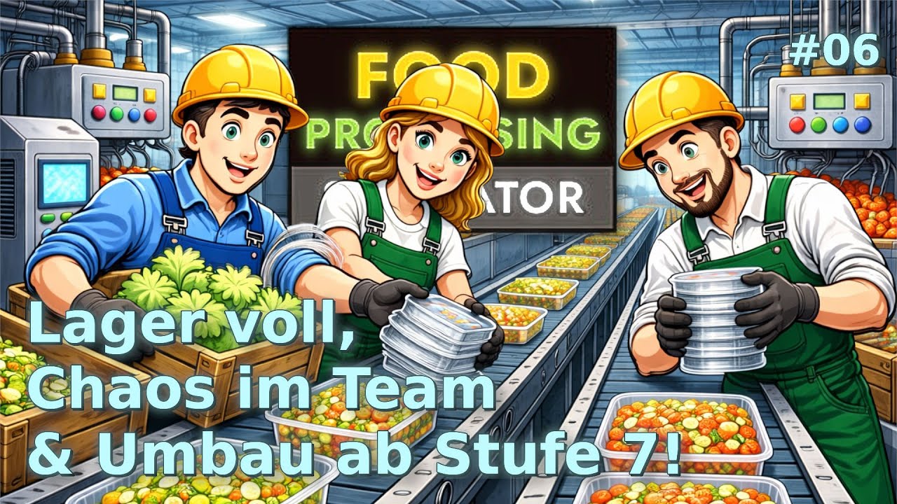 Food Processing Simulator S1E06 I Lager voll, Chaos im Team & Umbau ab Stufe 7!