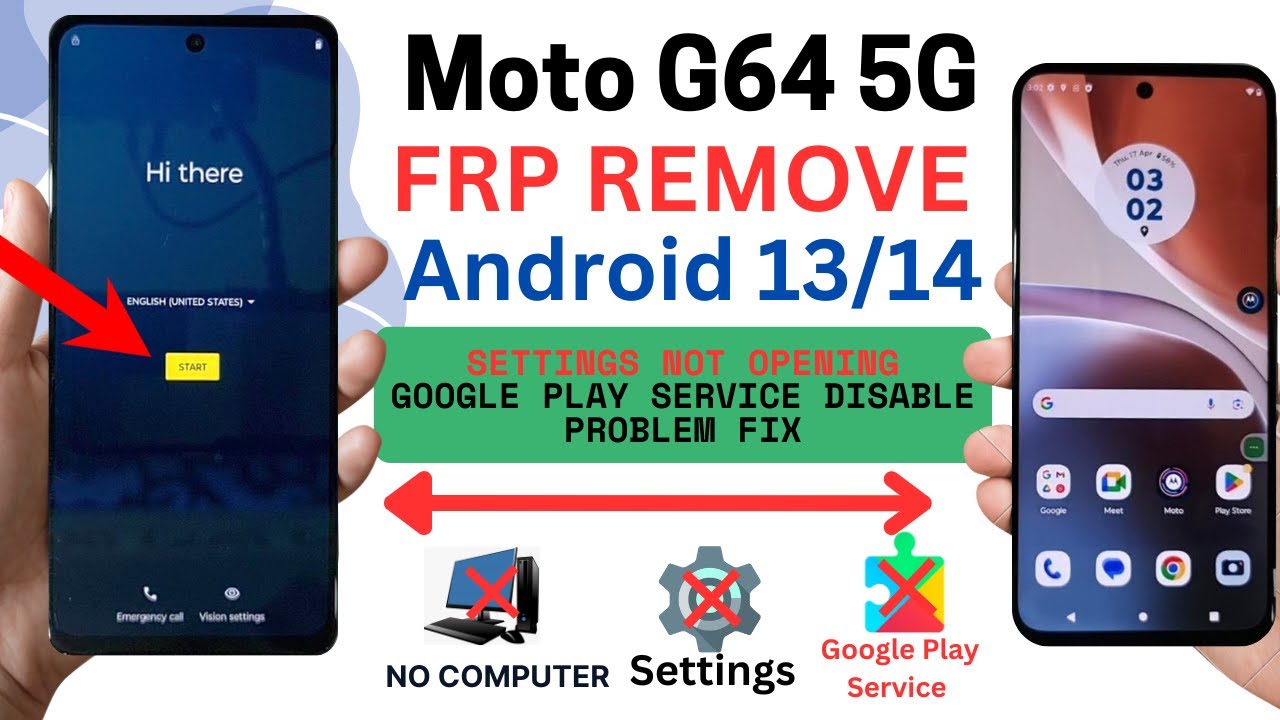 Motorola Moto G64 5G GOOGLE/FRP BYPASS ANDROID 13/14 (Without Pc) 100% Easy Solution
