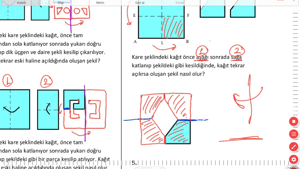 KAĞIT KATLAYIP KESME SORULARI