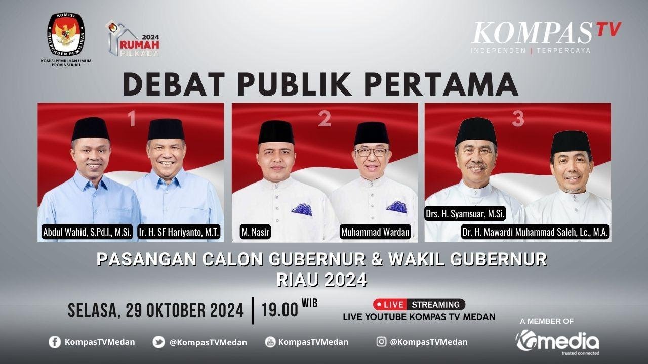 LIVE - Debat Publik Perdana Calon Gubernur dan Wakil Gubernur Pilkada Riau 2024