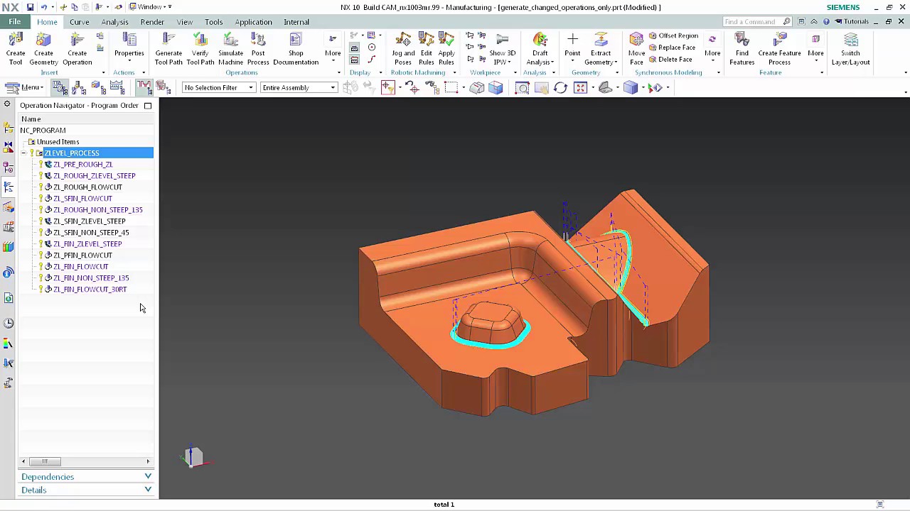 Generate Changed Operations Only in NX CAM