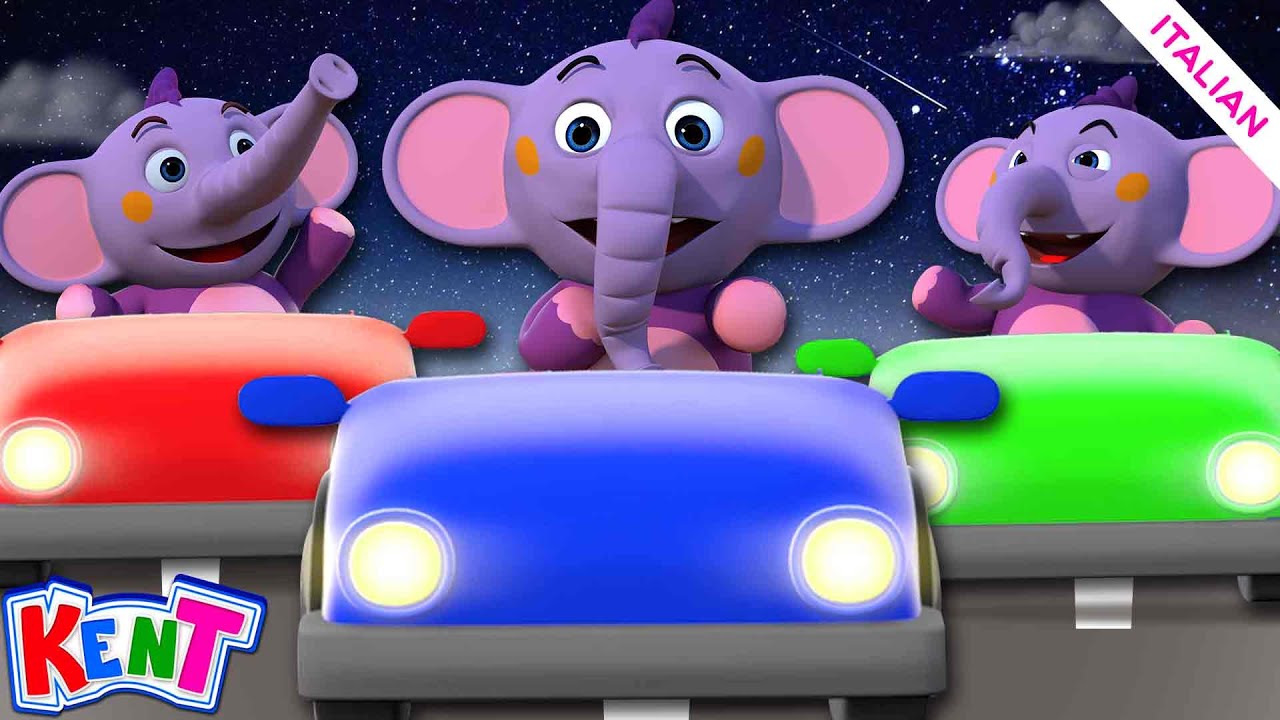 Impara I Colori Con La Macchinina | Kent l'elefante Italiano | Cartoni Animati