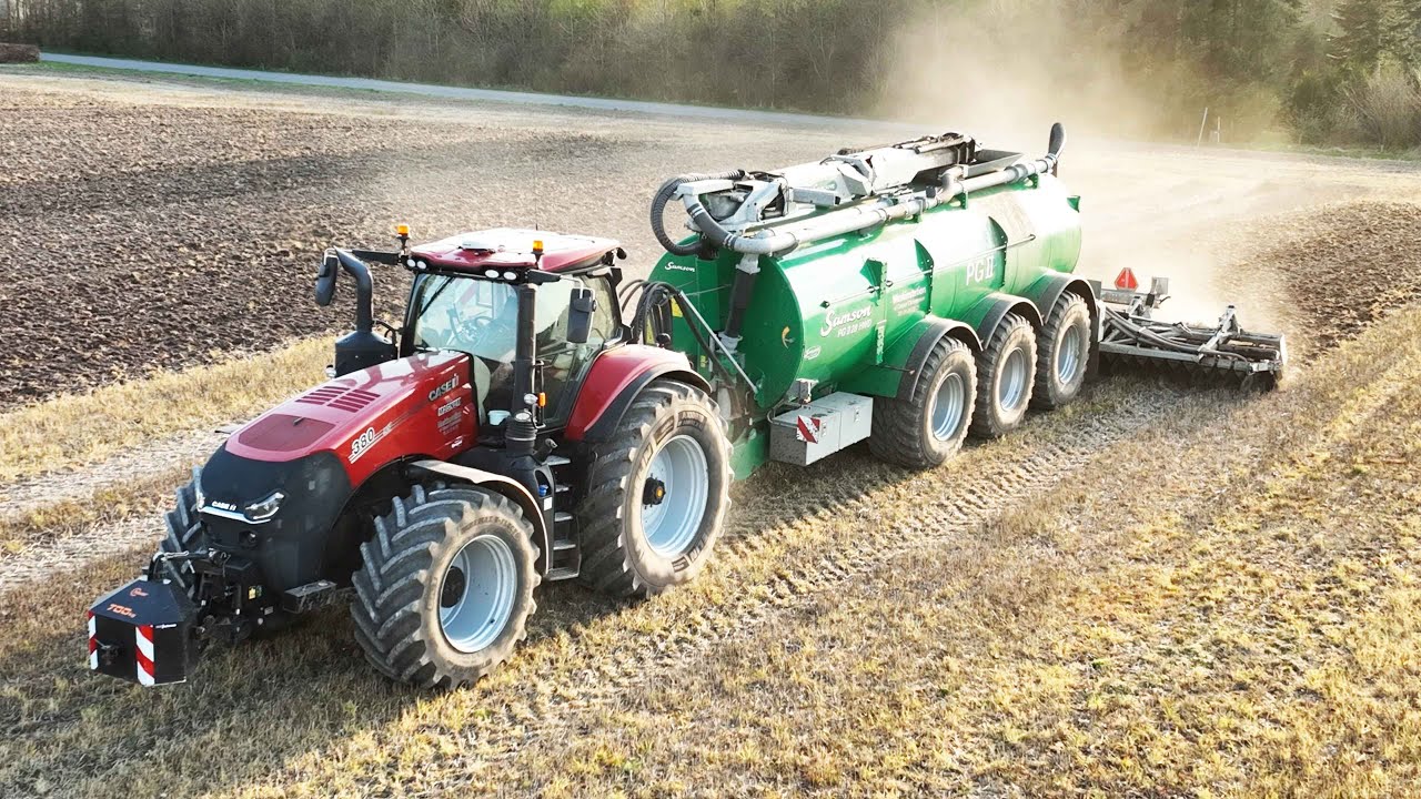 Case IH Magnum 380 laying manure w/ Samson PG II 28 HWD | Manure Season 2023