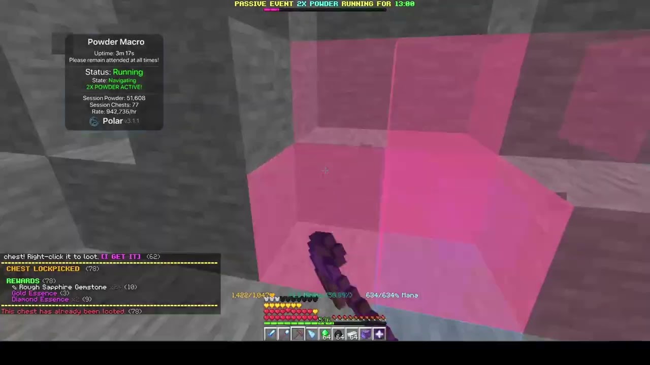 Hypixel Skyblock Powder Macro | Polar Client 3.1